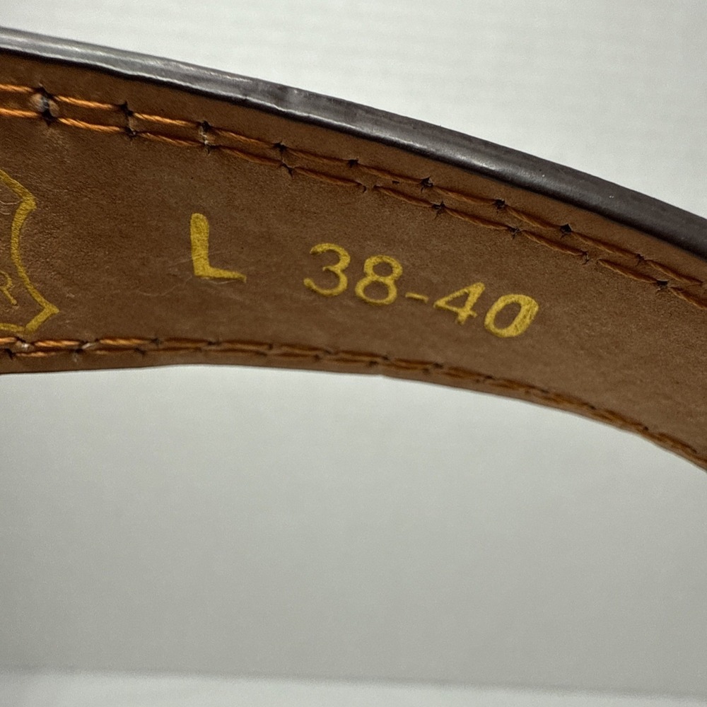 Barbados Genuine leather Men's brown 1 1/4" wide belt in size Large 38-40 - Picture 7 of 12